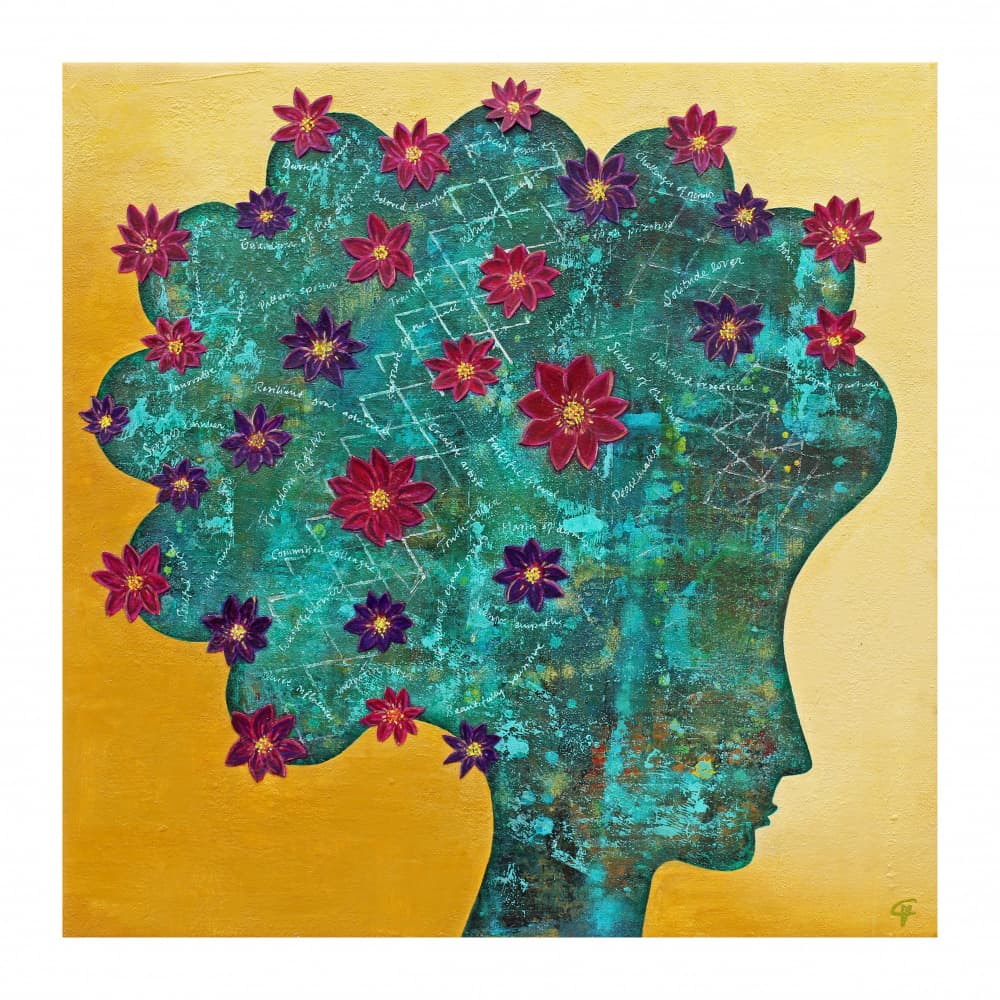 Blooming Mind Profile by Carolina Gårdheim — canvas wall art