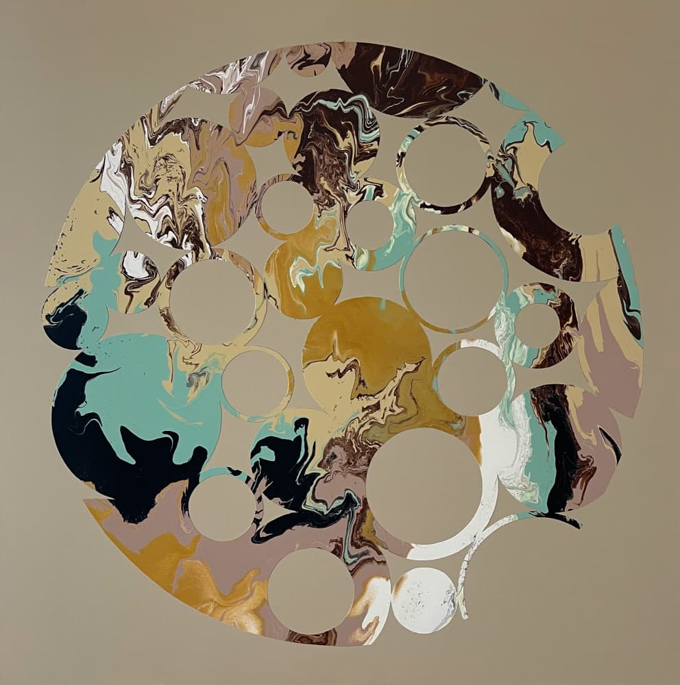 Abstract Marbled Circles by Eleni Pratsi — canvas wall art