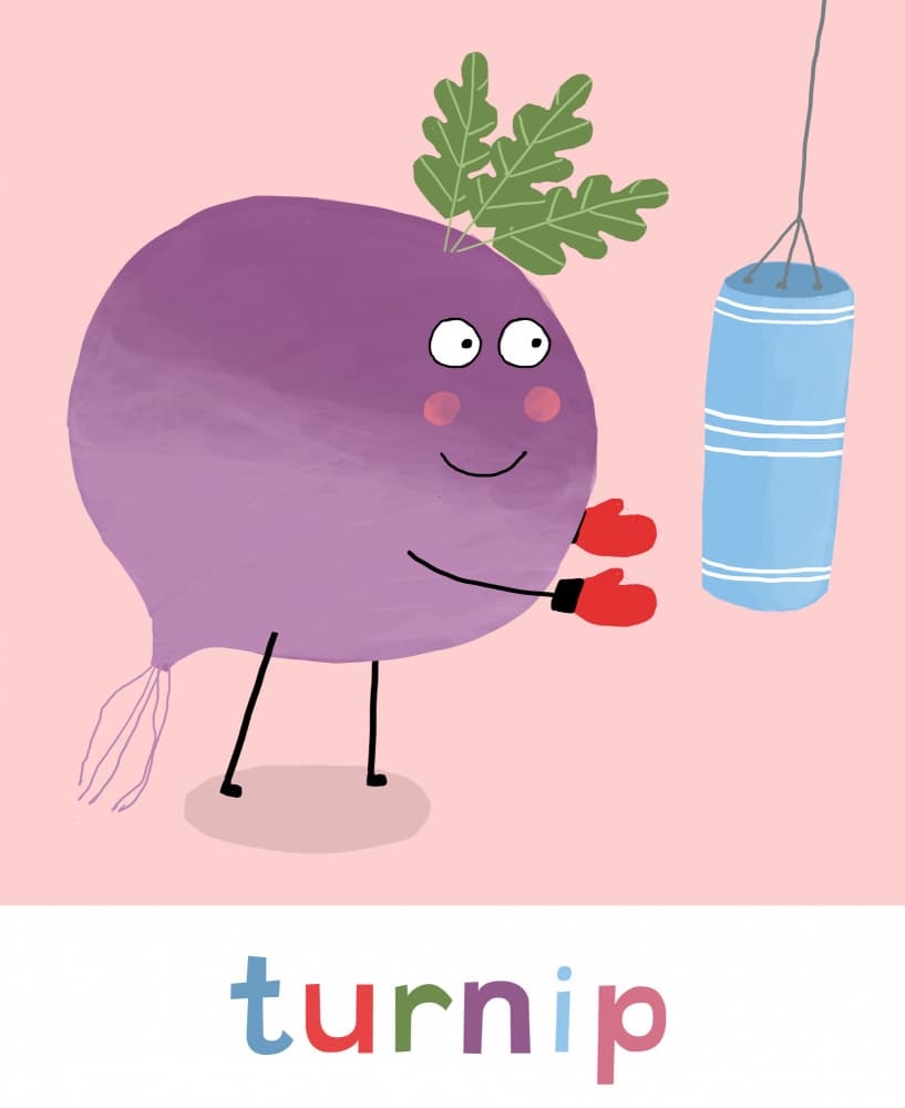 Cartoon Turnip Boxing by Carla Daly — canvas wall art