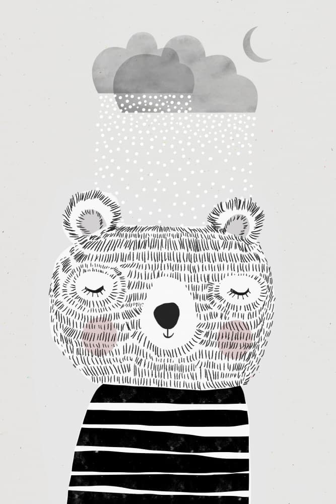 Dreamy Bear Clouds by Treechild — canvas wall art