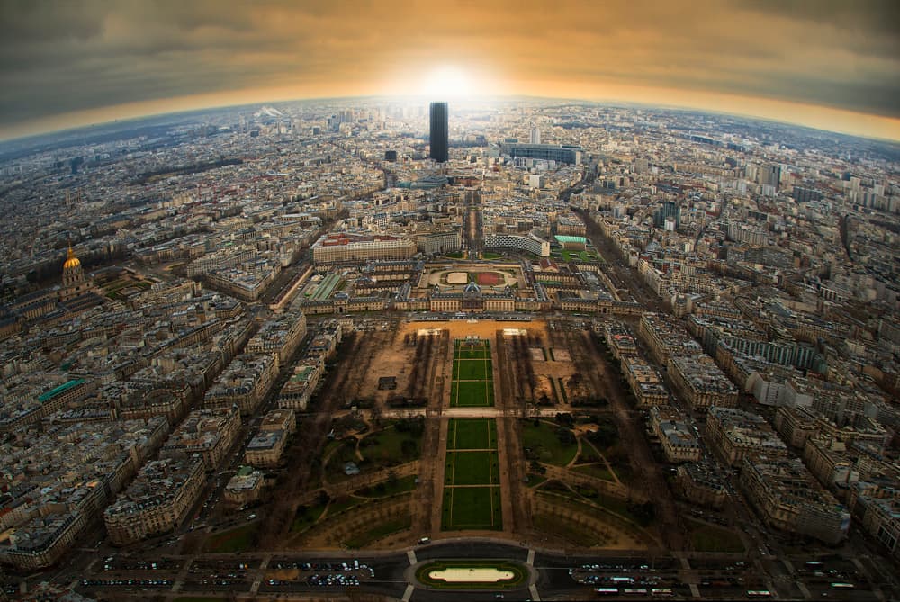 Paris City Golden Light by Jose C. Lobato — canvas wall art