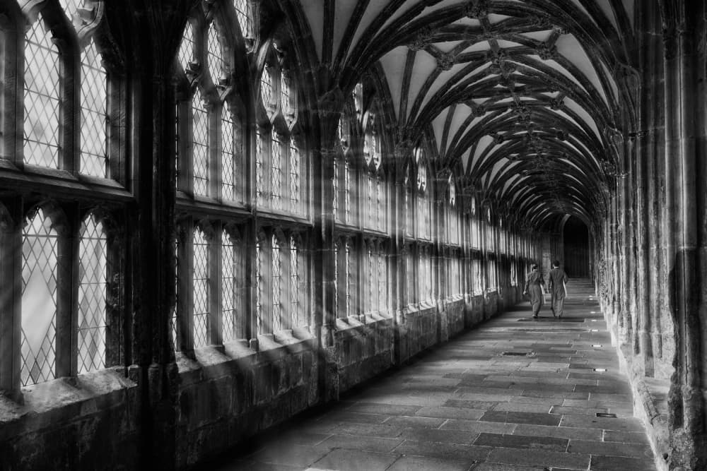 Long Gothic Hallway by Ashley Sowter — canvas wall art