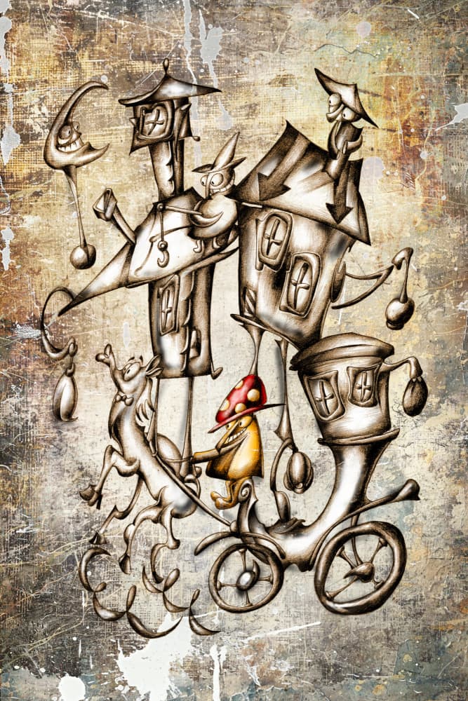 Whimsical Mushroom Journey by Rafal Kulik — canvas wall art