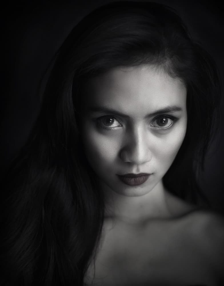 Captivating Dark Portrait by Hari Sulistiawan — canvas wall art