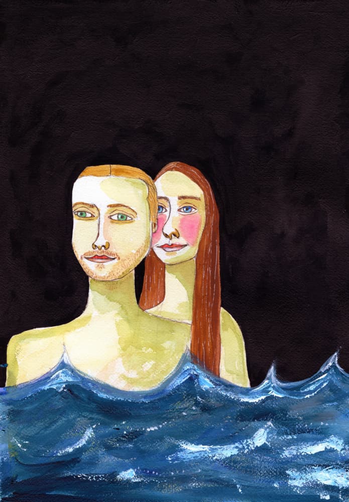Couple in Dark Water by Sharyn Bursic — canvas wall art