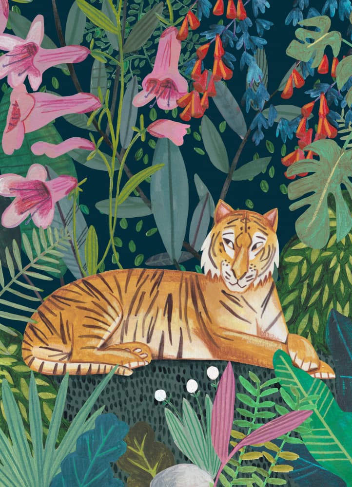 Tiger in the jungle by Caroline Bonne Müller — canvas wall art