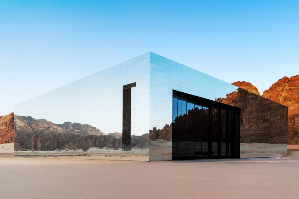 Mirrored Desert Architecture by Hazim Alhazmi — canvas wall art