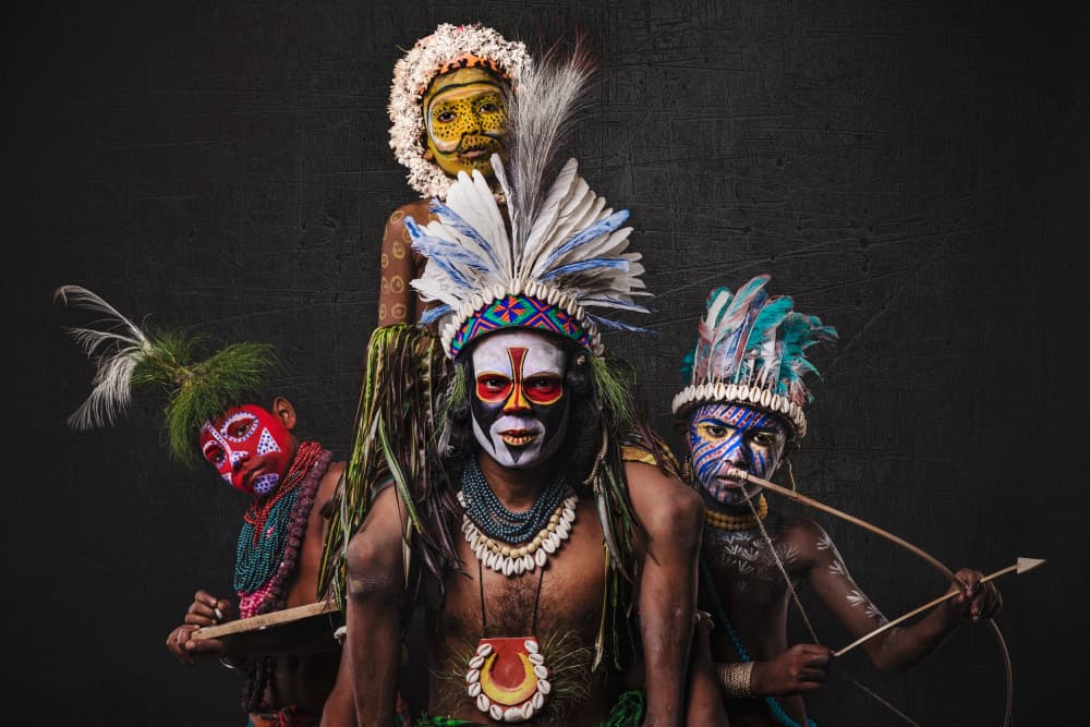 Colorful Tribal Faces by Prithul Das — canvas wall art