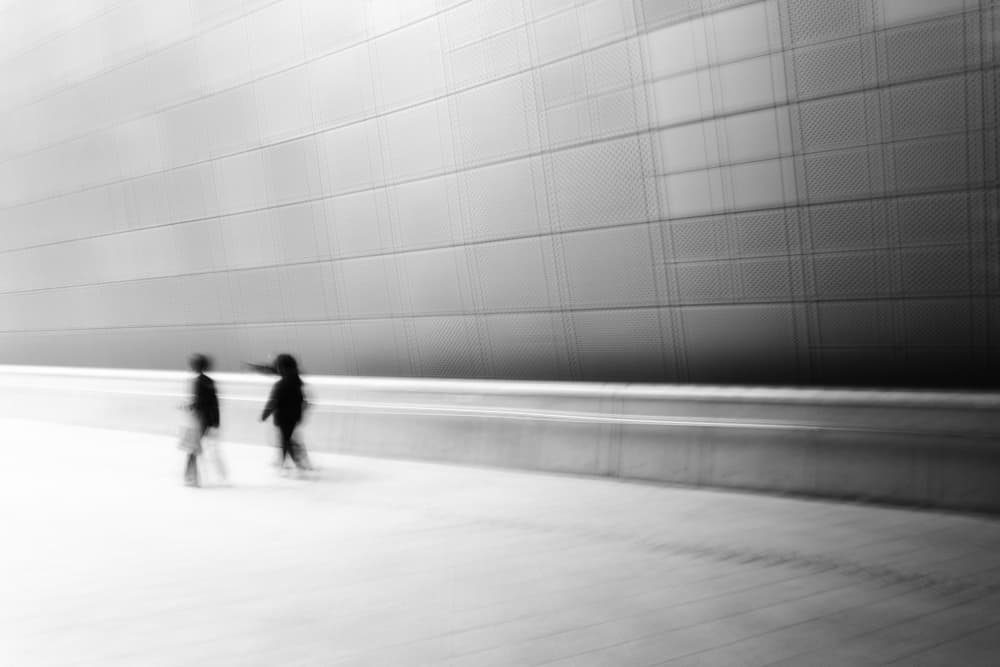Blurred Figures Modern Walk by Swen MUN — canvas wall art