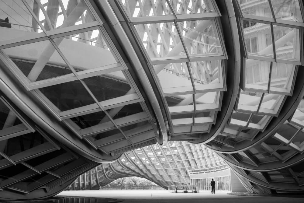 Modern Building Curves by Richard Huang — canvas wall art