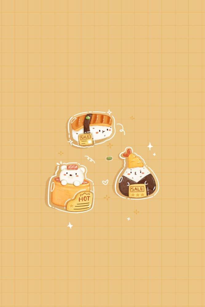 Kawaii Food Sale by Xuan Thai — canvas wall art