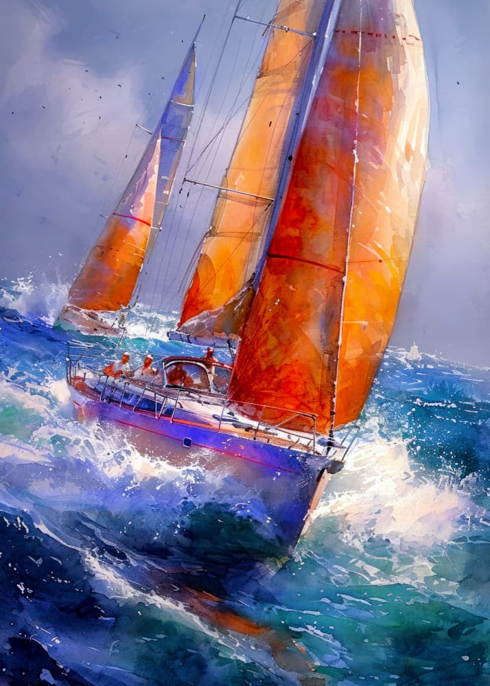 Dynamic Ocean Sail by Justyna Jaszke — canvas wall art