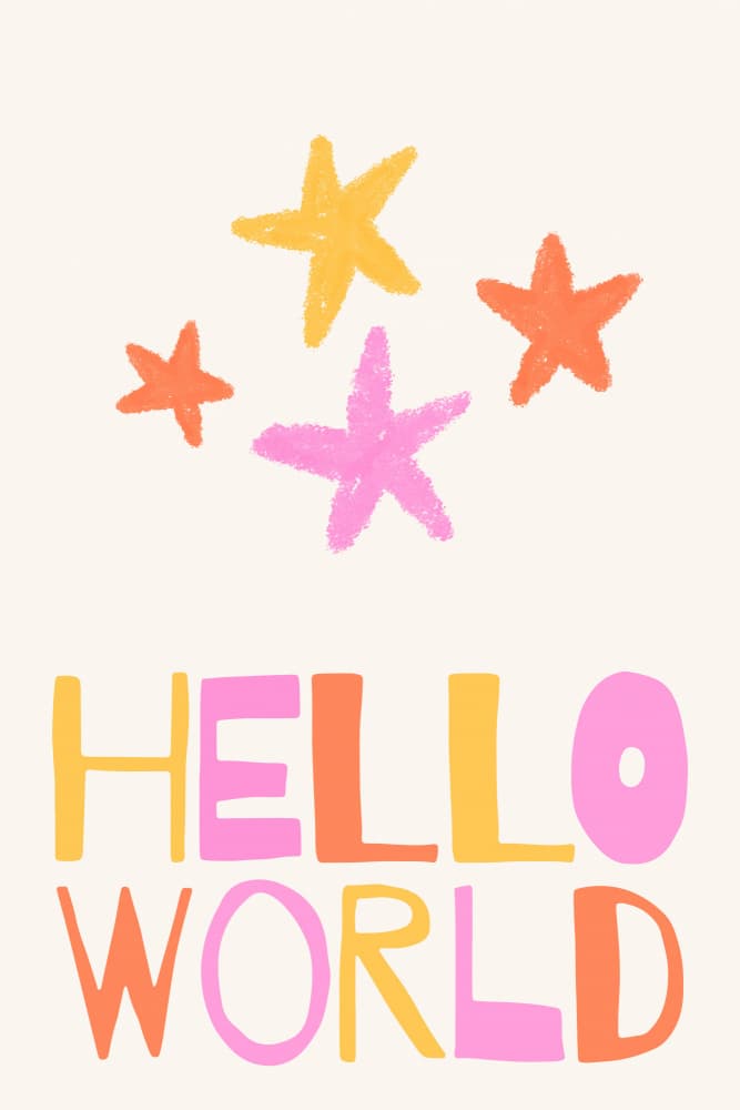 Hello World Stars by Treechild — canvas wall art