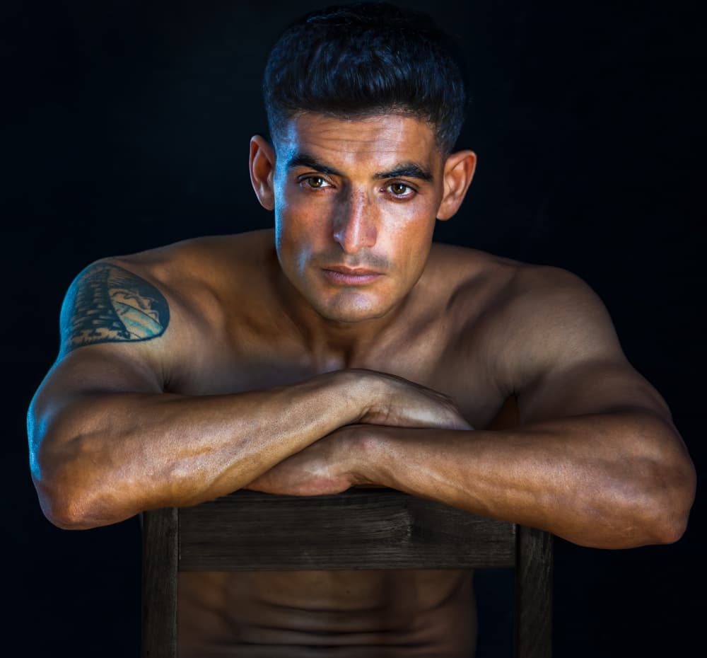 Intense Male Portrait by Irene Wu — canvas wall art