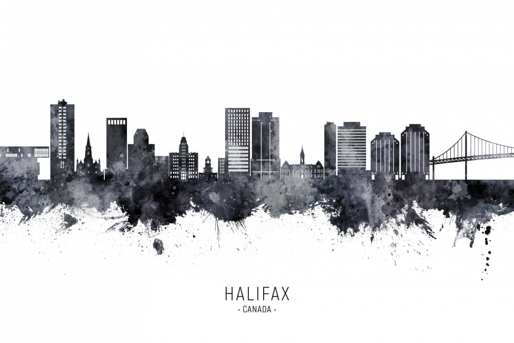 Halifax Canada Skyline by Michael Tompsett — canvas wall art