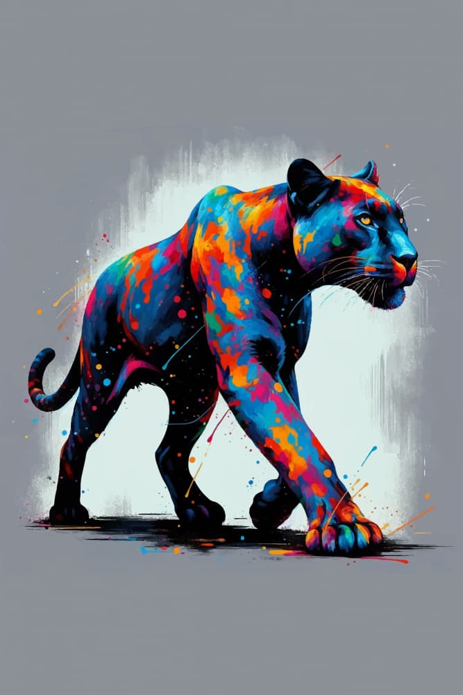 Colorful Black Panther by Andreas Magnusson — canvas wall art