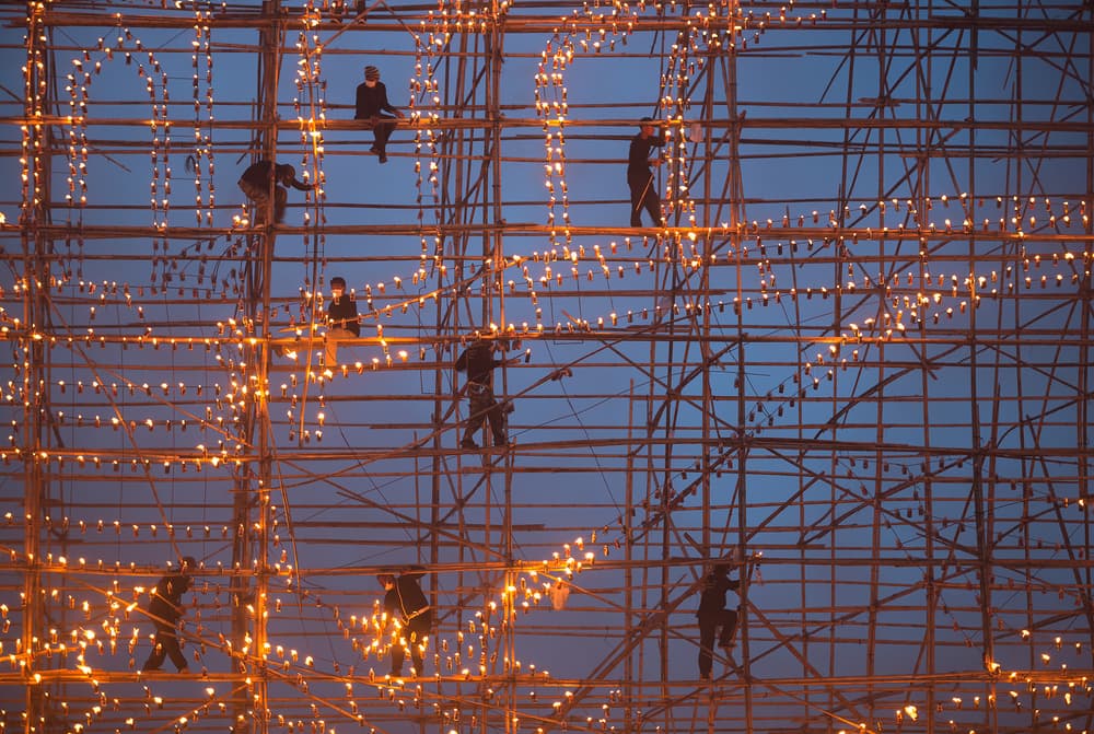 Building The Light Display by Sarawut Intarob — canvas wall art