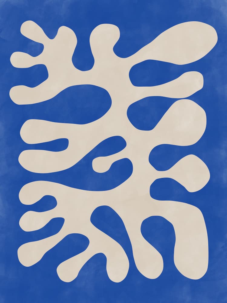 Organic Blue Flow by Elena Ristova — canvas wall art
