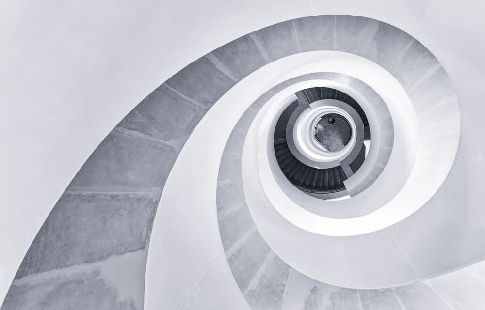 White Spiral Staircase by Martin Fleckenstein — canvas wall art