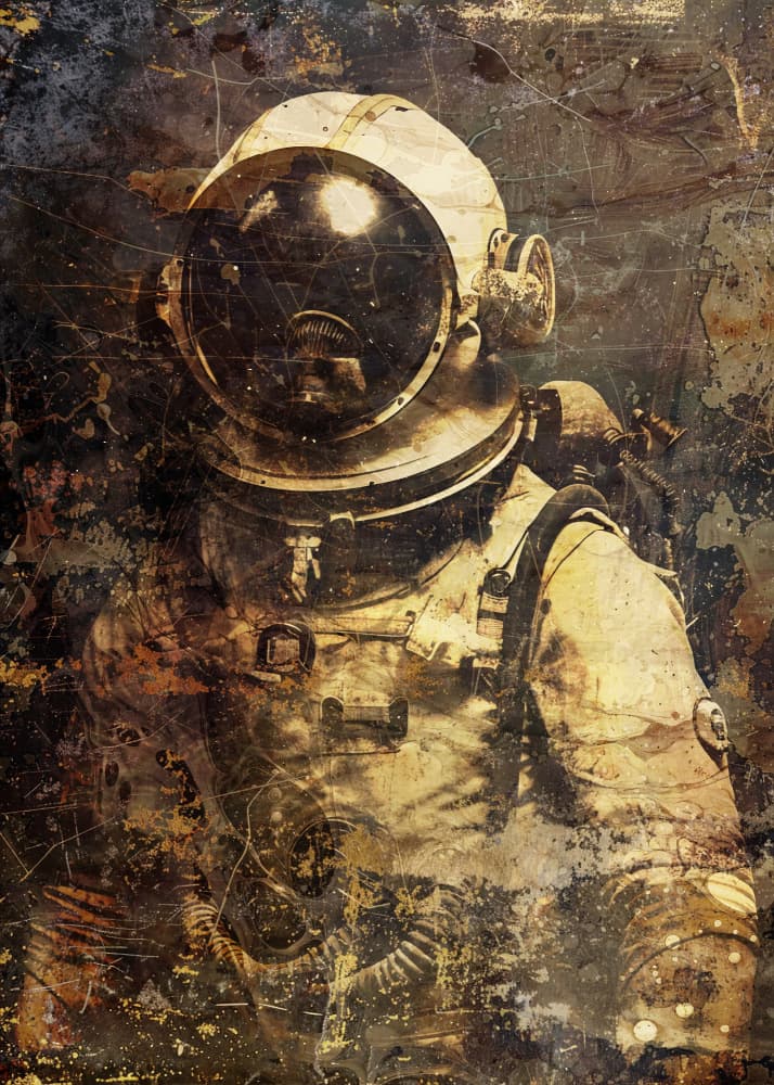 Vintage Space Explorer by Rafal Kulik — canvas wall art