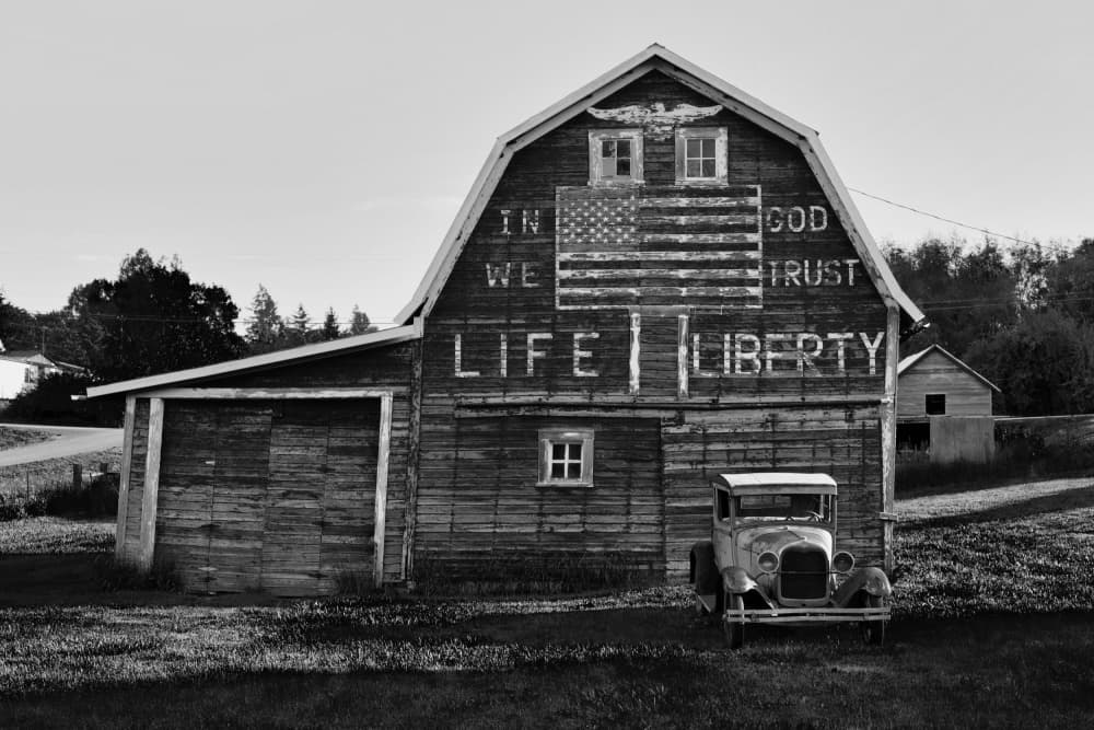 American Barn and Car by David Reams — canvas wall art