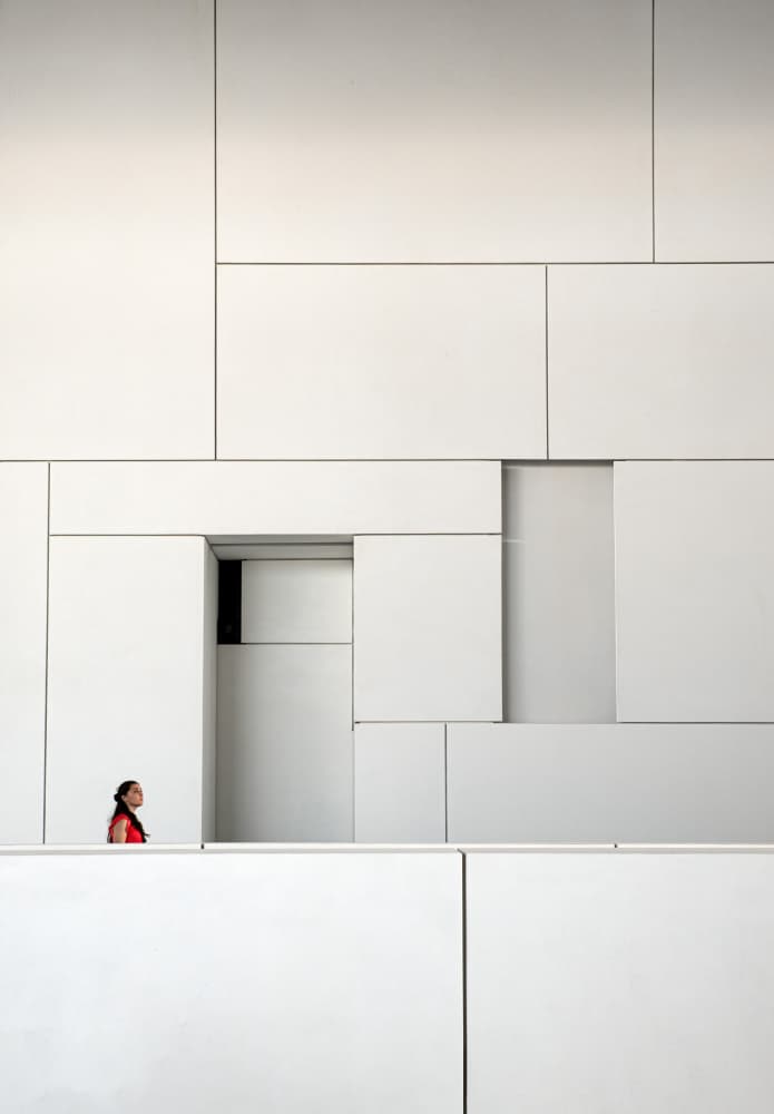 Woman In Architectural Geometry by Karim Al Thahaby — canvas wall art
