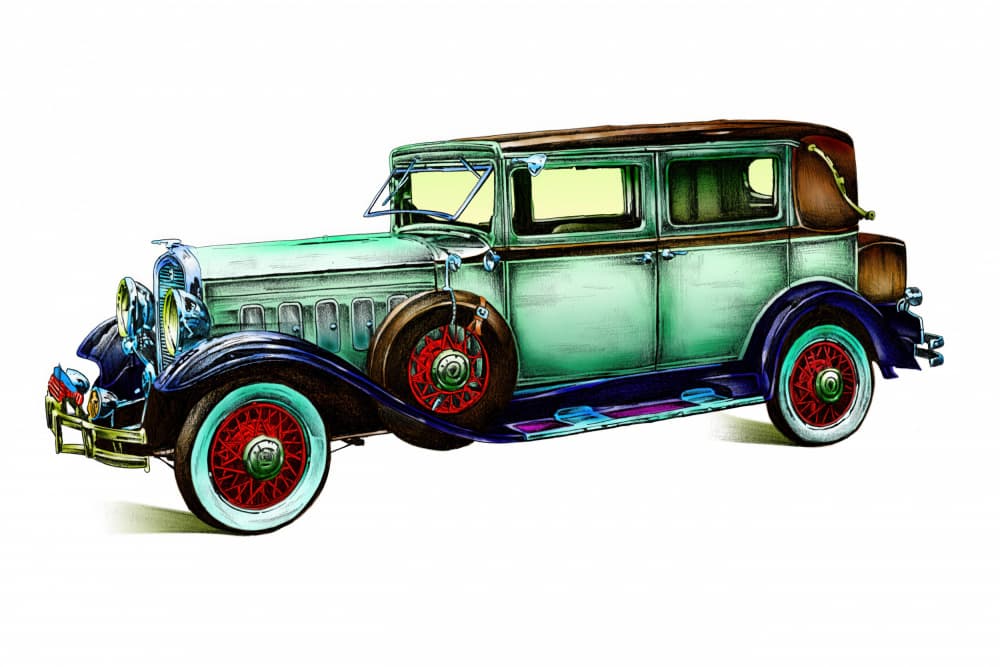 Colorful Vintage Car by Rafal Kulik — canvas wall art