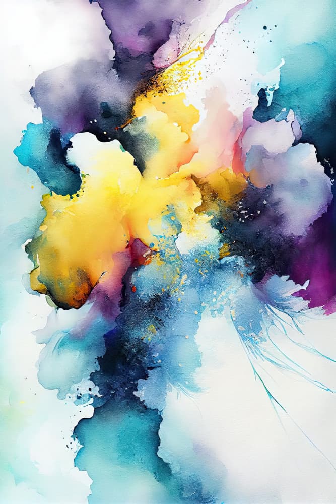 Vibrant Watercolor Burst by Mauro — canvas wall art