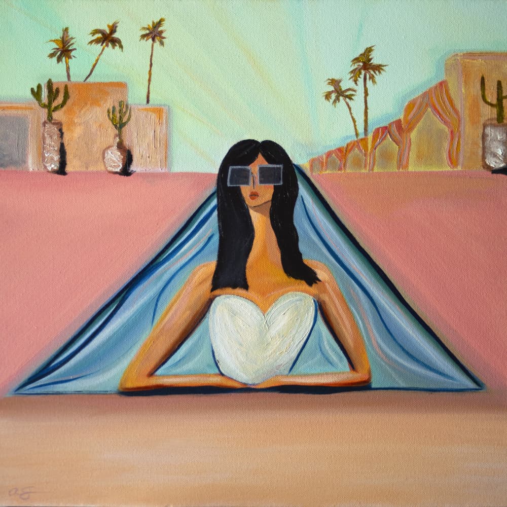 Desert Pool Woman by Amy Straley — canvas wall art