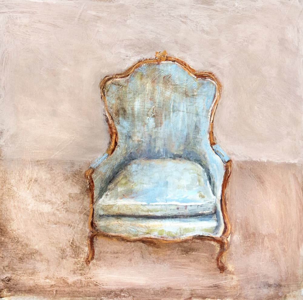 Shabby Chic Blue Chair by Claire Lerner — canvas wall art
