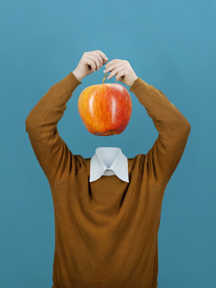 Man With Apple Head by Michael Allmaier — canvas wall art