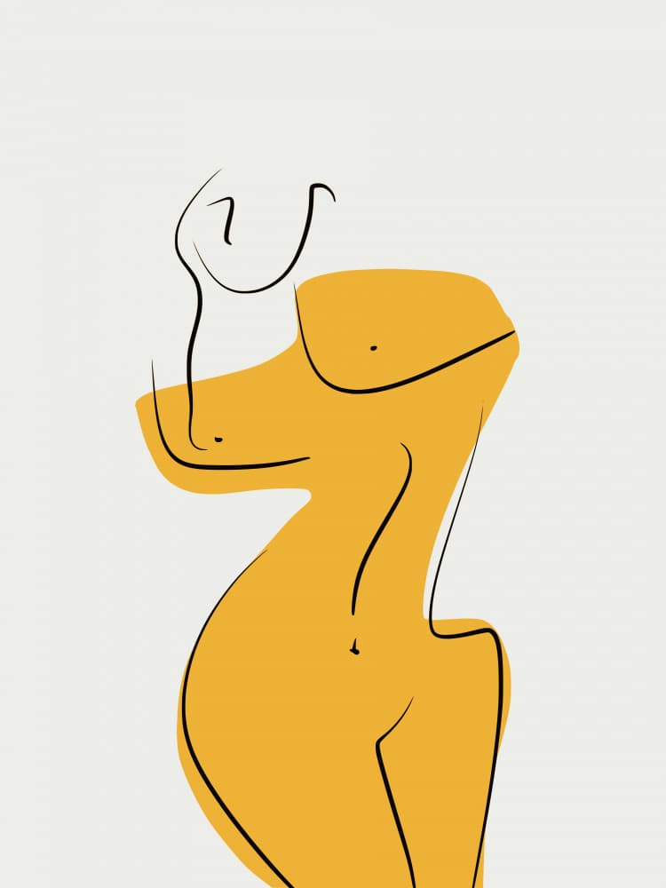 Golden Female Figure by Little Dean — canvas wall art