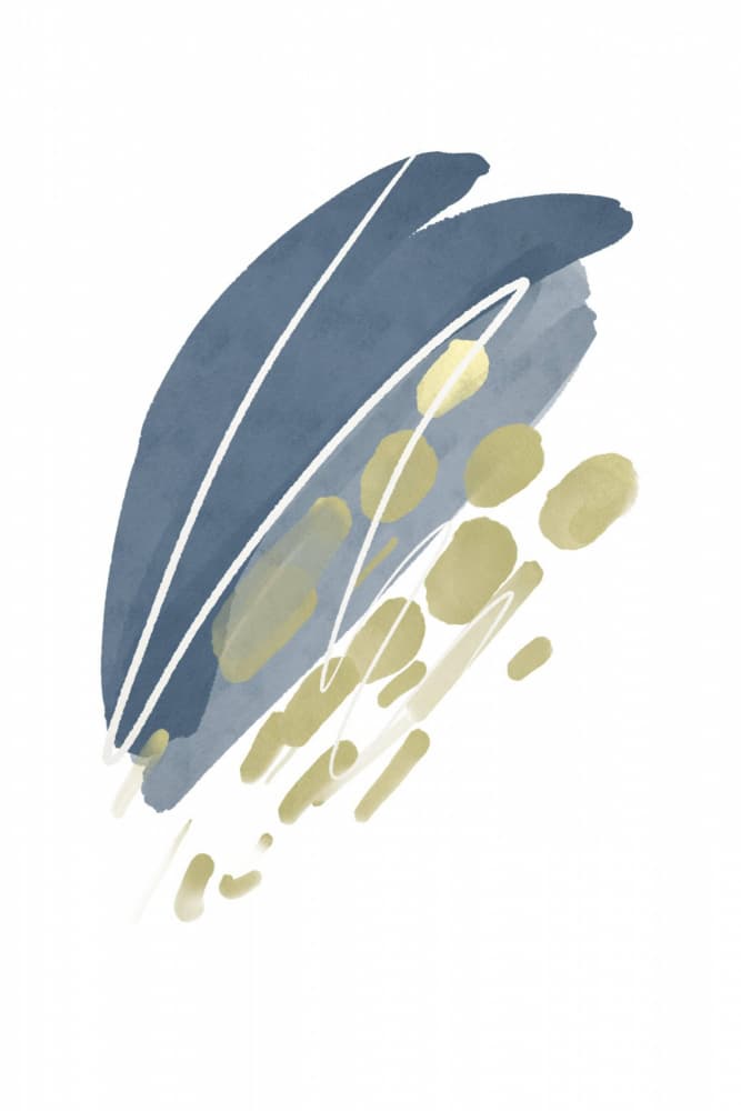 Abstract Blue Gold Flow by Sally Ann Moss — canvas wall art
