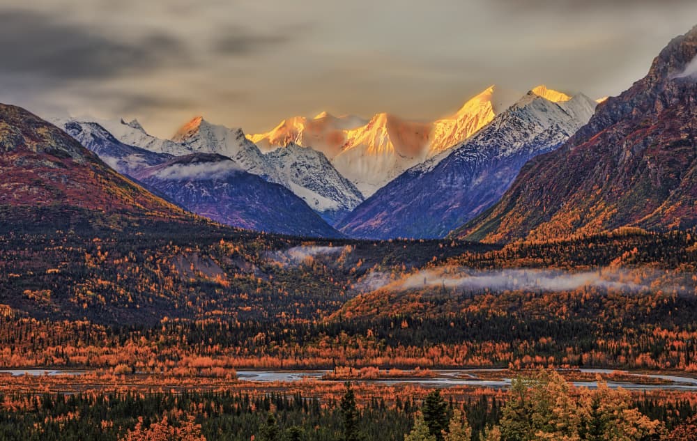 Autumn Mountain Glow by Jenny Qiu — canvas wall art