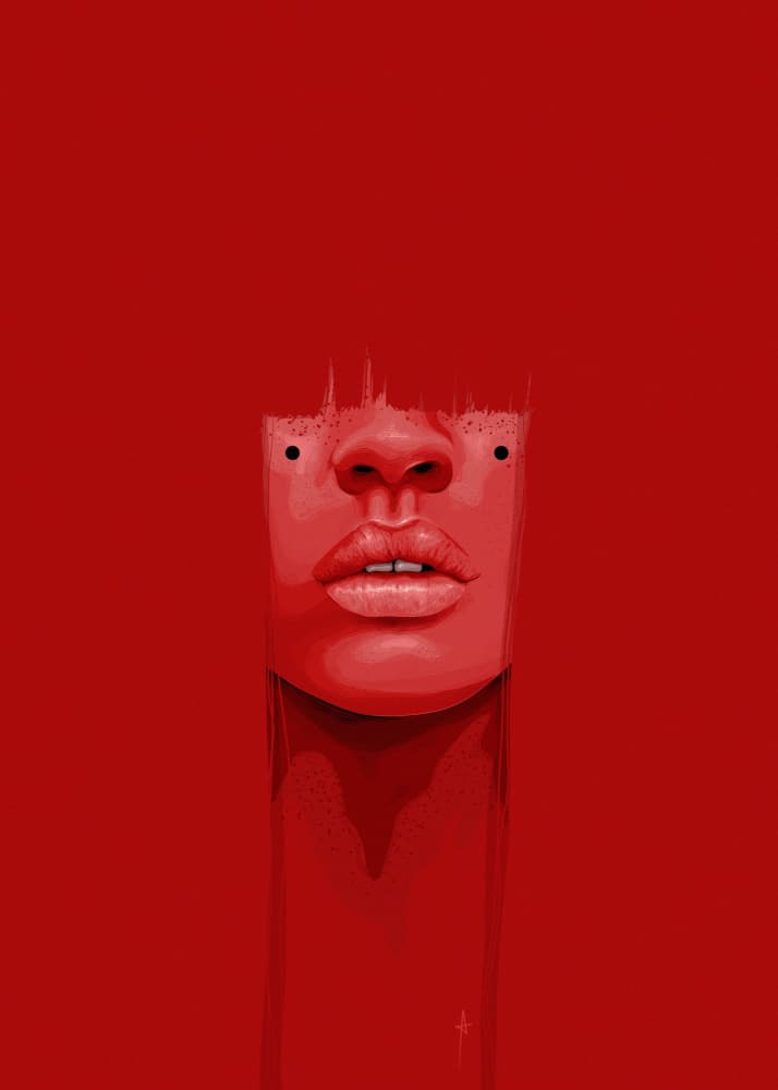 Bold Red Face by AnA Ariane — canvas wall art
