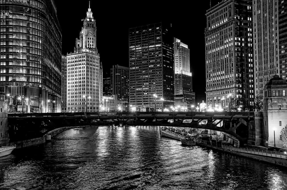 Chicago River by Jeff Lewis — canvas wall art