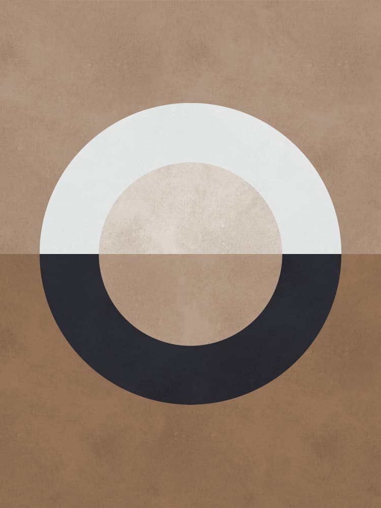 Neutral Geometric Circles by Vitor Costa — canvas wall art