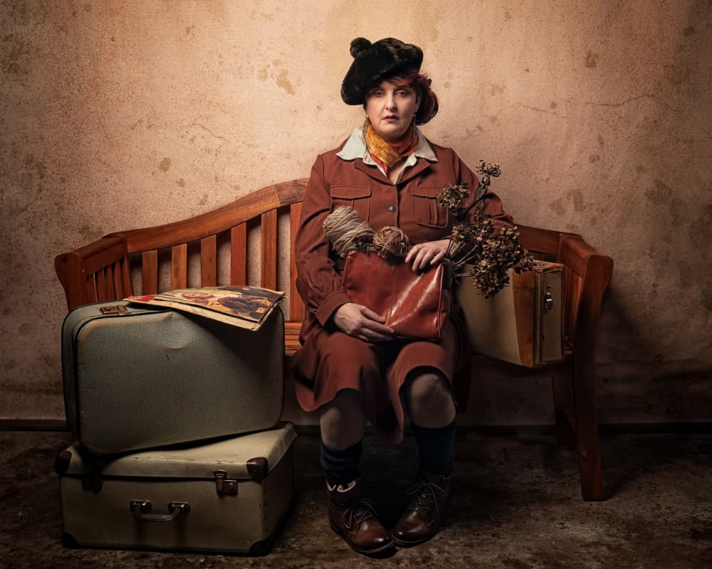 Vintage Woman Waiting by Ineke Mighorst — canvas wall art