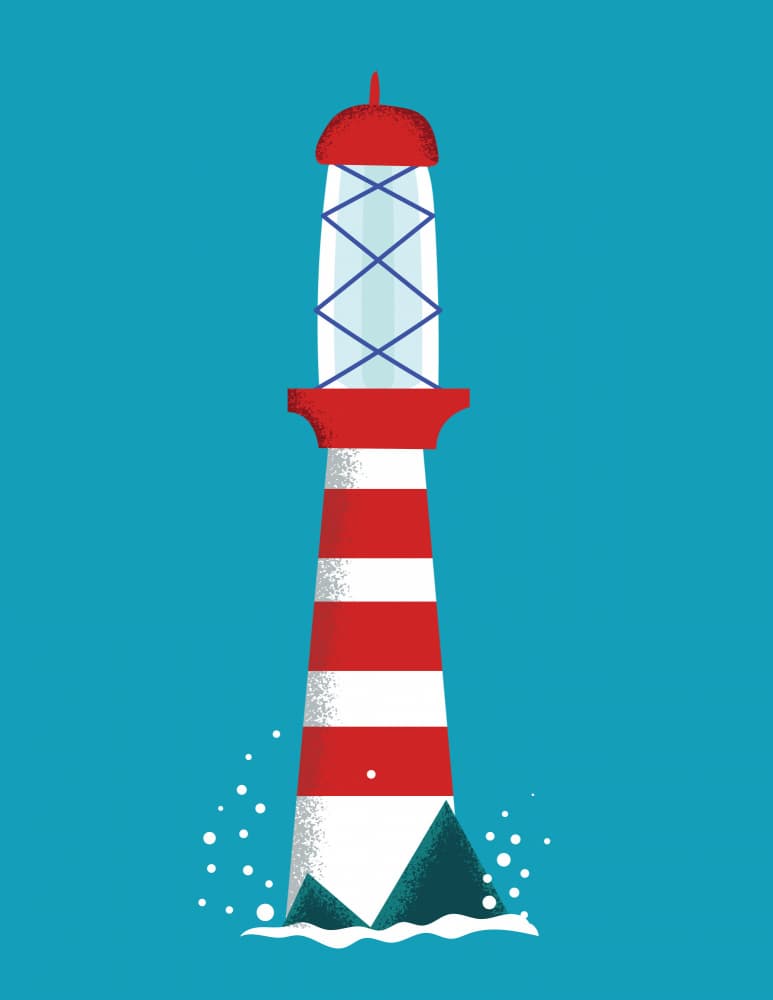 Classic Striped Lighthouse by Nicholas — canvas wall art