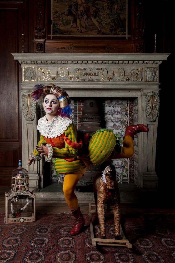 Doll-Like Jester Figure by Monika Vanhercke — canvas wall art
