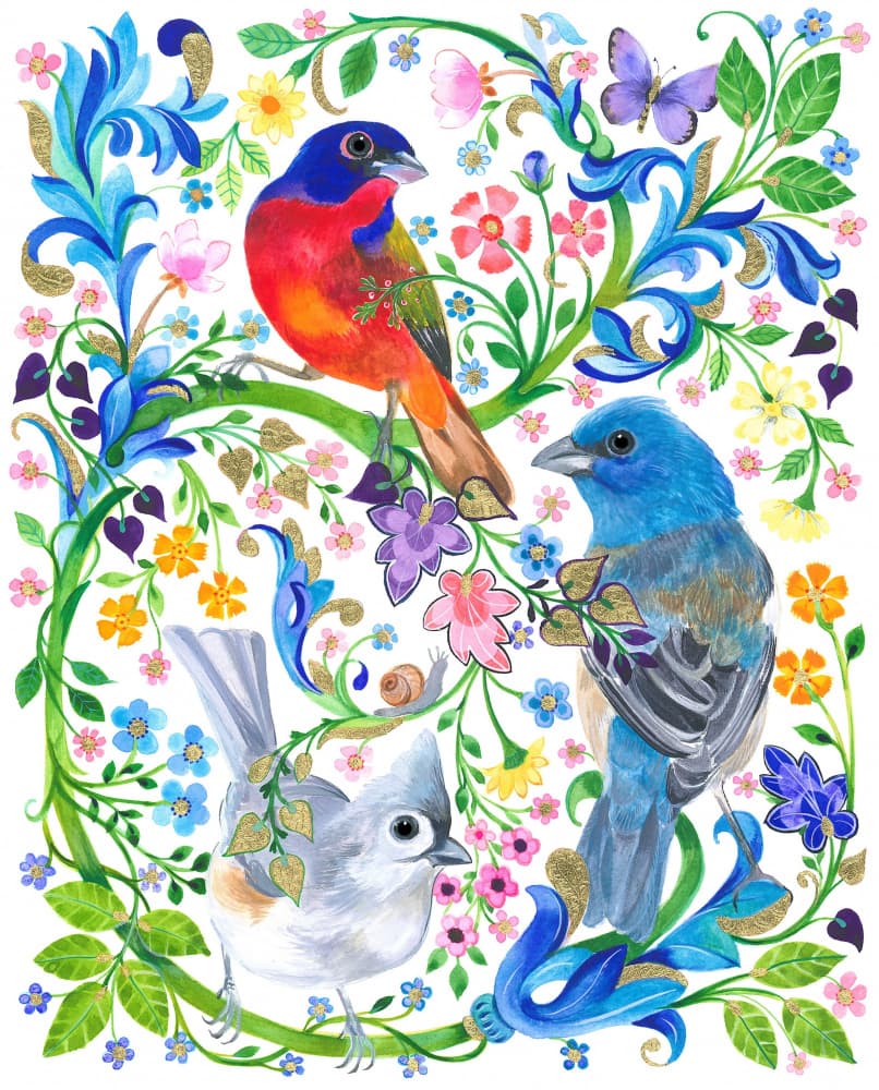 Colorful Bird Haven by Isabelle Brent — canvas wall art