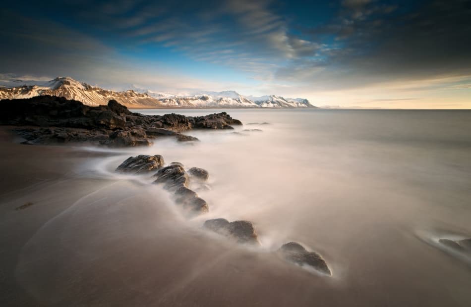 Winter Ocean Rocks by Raymond Hoffmann — canvas wall art