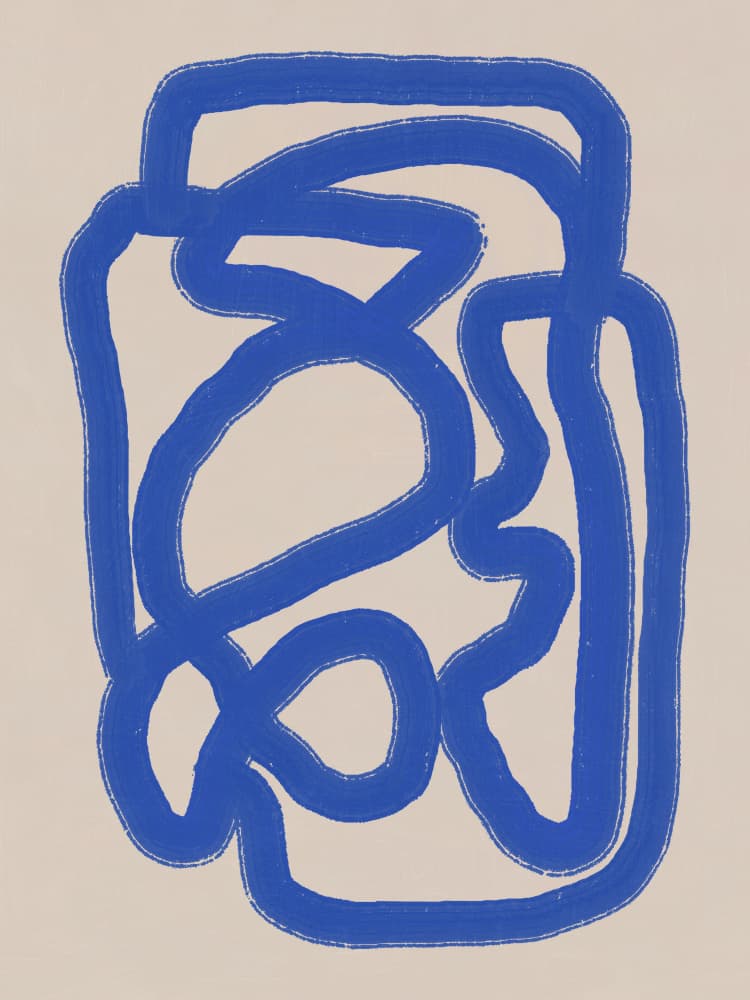 Organic Blue Flow by Little Dean — canvas wall art