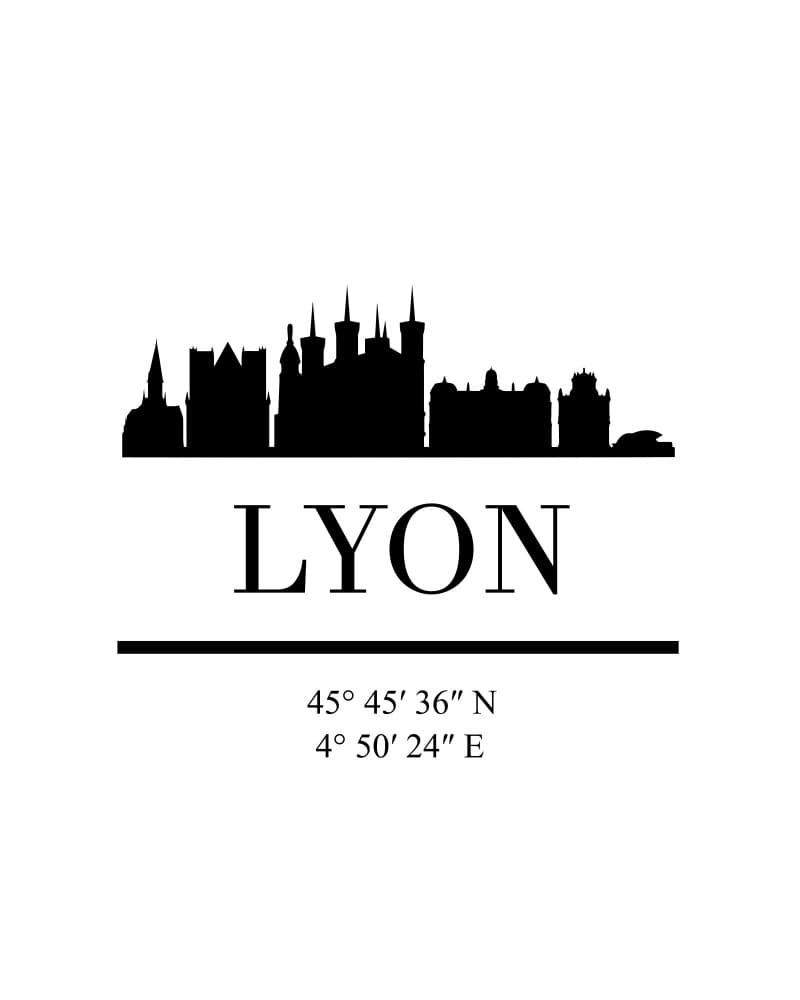 Lyon City Skyline by Emiliano Deificus — canvas wall art