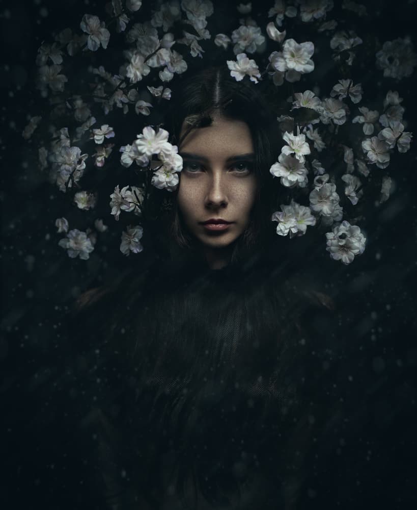 Mysterious Floral Gaze by Yuri Shevchenko — canvas wall art