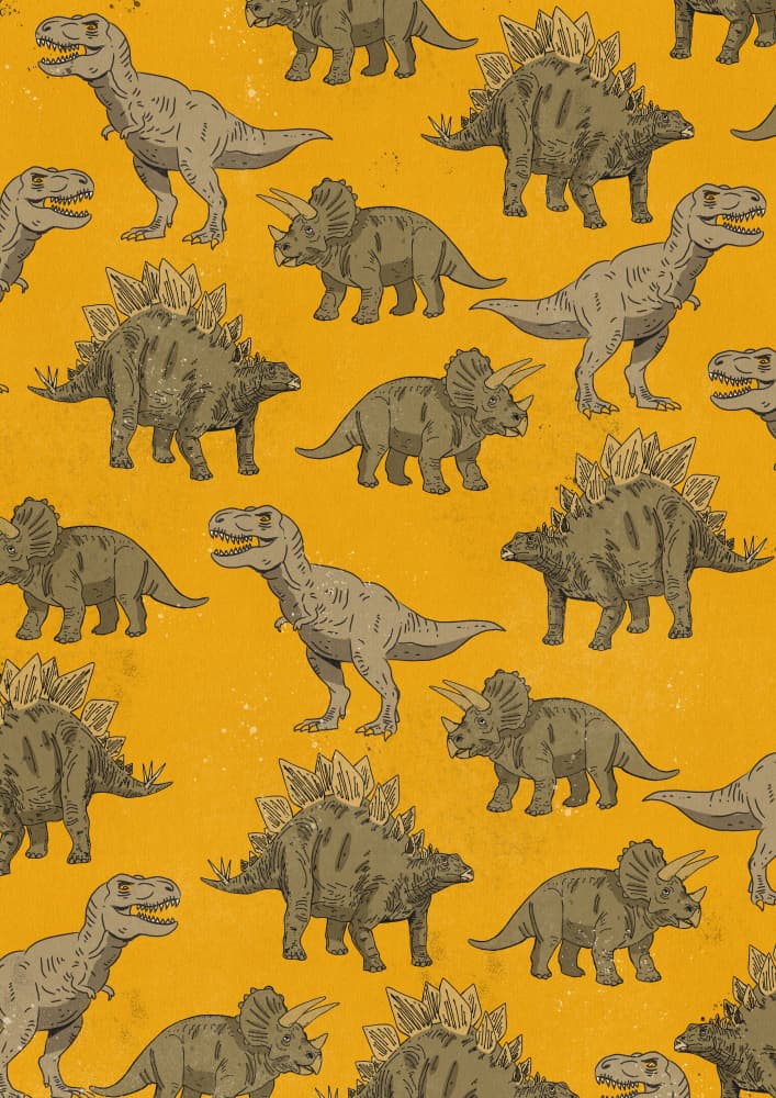 Prehistoric Dinosaur Pattern by Nicholas — canvas wall art
