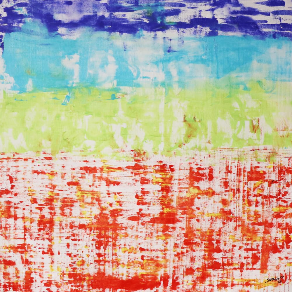 Vibrant Abstract Fields by Santhosh ch — canvas wall art