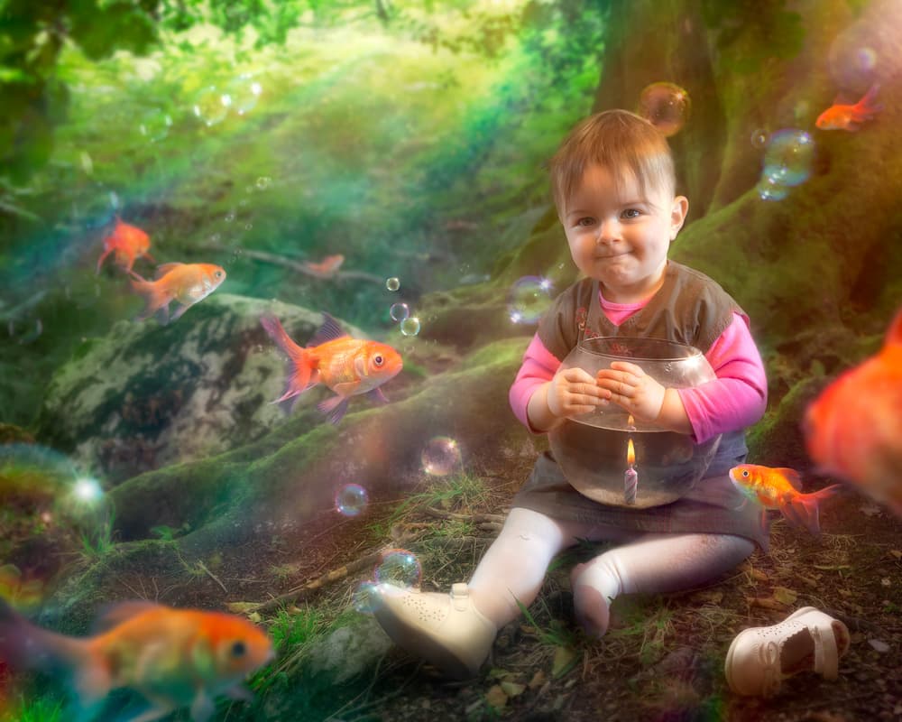 Child's Magical Forest Birthday by Christophe Kiciak — canvas wall art
