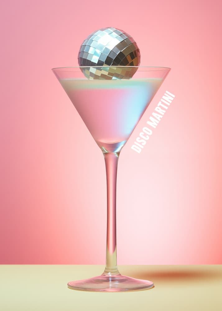 Vibrant Disco Martini by Andreas Magnusson — canvas wall art