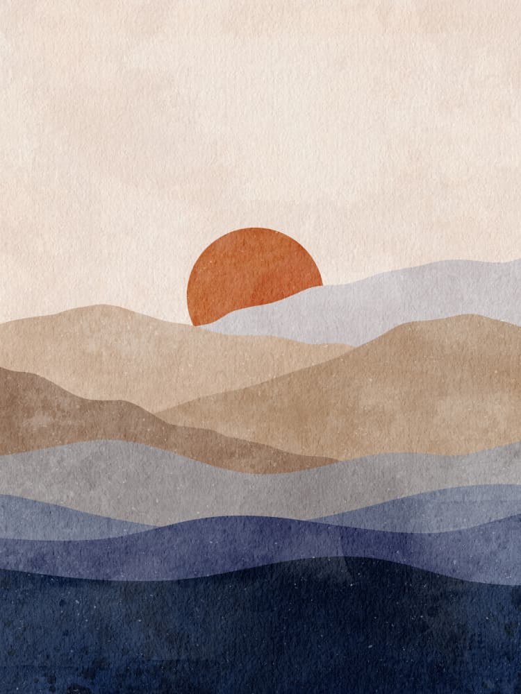 Serene Mountain Sunset by Marianne Bassil — canvas wall art